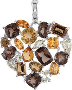Genuine Multiple Gemstone Pendant Enhancer