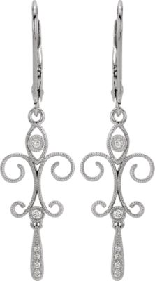 Diamond Lever Back Earrings