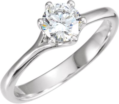 Round Solitaire Engagement Ring or Band Mounting