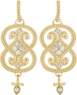 Granulated Design Dangle Earrings