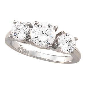 3-Stone Anniversary Ring Mounting for Round Gemstones