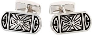 Cross Design with Black Enamel Cuff Links