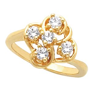 Accented Cluster Ring Mounting
