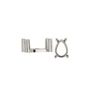 Pear Heavy 4-Prong Cabochon Setting