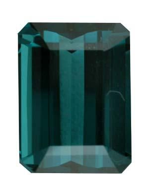 Emerald/Octagon Genuine Blue Green Tourmaline (Black Box)