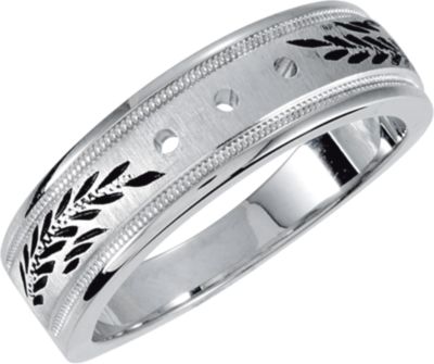 3-Stone Ladies or Gents Wedding Band Mounting with Black Epoxy 