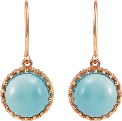 Crown Design Cabochon Dangle Earrings
