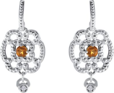 Granulated Design Dangle Earrings