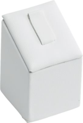 White Leatherette Square Ring Clip Pedestal 
