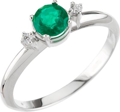 Genuine Emerald & Diamond Ring