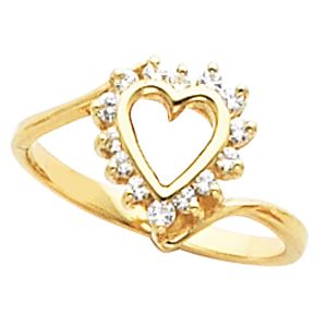 Heart Shaped Ring for Diamonds