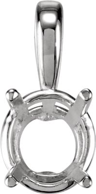 4-Prong Solitaire Light Weight Pendant for Round Stone