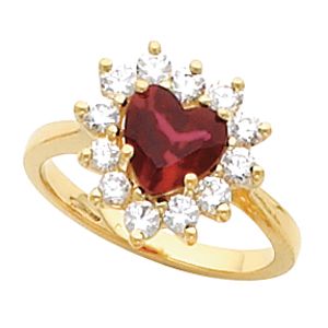 Ring Mounting for Heart-Shape Gemstone