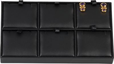 Black Leatherette 6-Pendant Tray Display