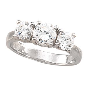 3-Stone Anniversary Ring Mounting for Round Gemstones