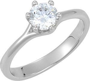 Round Solitaire Engagement Ring or Band Mounting
