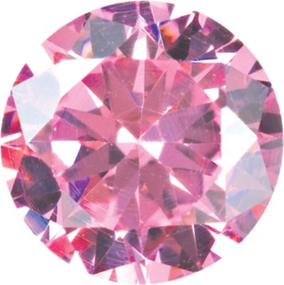 2.5mm Round Faceted Pink Cubic Zirconia