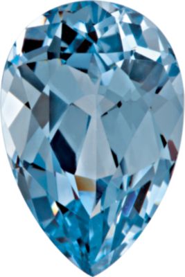 Pear Chatham Created Aqua Blue Spinel