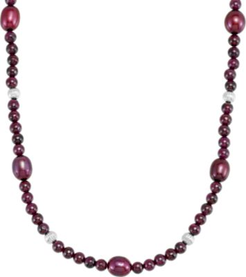 Freshwater Cultured Pearl & Rhodolite Garnet Necklace
