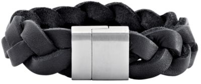 Braided Leather & Stainless Steel Bracelet