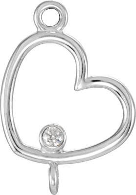 Heart Design Dangle Component with Jump Rings