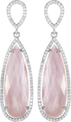 Halo-Style Pear Shaped Dangle Earrings