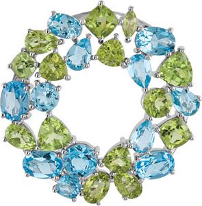 Genuine Swiss Blue Topaz & Peridot Pendant