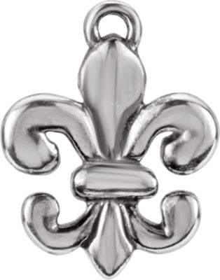 Fleur-de-Lis Design Dangle Component with Jump Ring