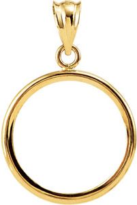 Tab Back Frame Pendant for 1/10 Ounce American Eagle or 1/10 Ounce South African Rand Coin