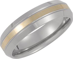 Titanium Band with 14kt Yellow Inlay