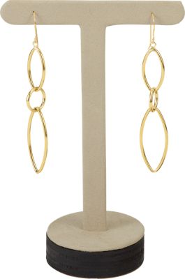 Tall Earring Tree W/ Oval Base Wood Accent Suede Display