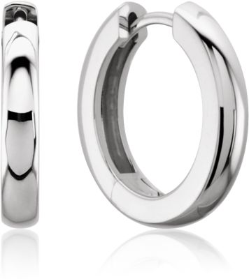 Metal Fashion Hoop Earrings 14K White Gold