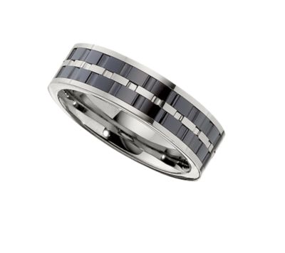 Dura Tungsten&reg; Band with Ceramic Couture&trade; Inlay