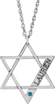 Collar personalizado con estrella de David acentuada