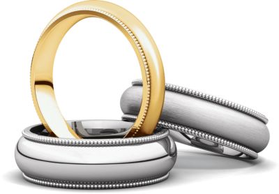 Milgrain Comfort Fit Light Wedding Bands