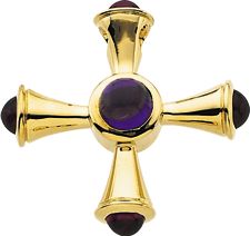 Genuine Amethyst & Ruby Cross