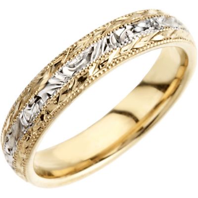 4 mm Two-Tone Hand-Engraved Band
