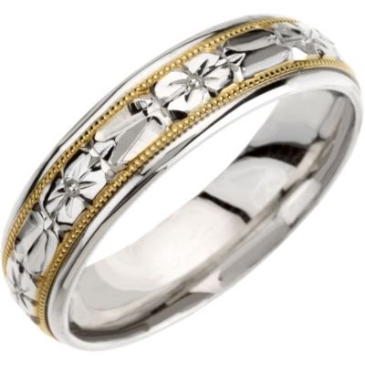 5.75 mm Two-Tone Hand-Engraved Band