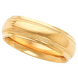 6mm Comfort-Fit Milgrain Band
