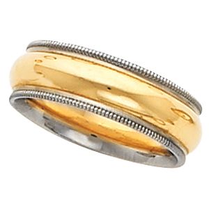 6 mm Two-Tone Comfort-Fit Milgrain Band