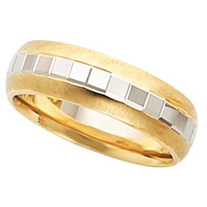 6mm Two Tone Wedding Band