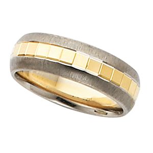 6mm Two Tone Wedding Band