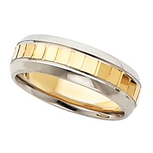 6mm Two Tone Wedding Band
