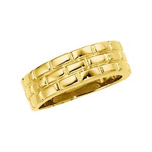 8mm Brick Design Tapered Band