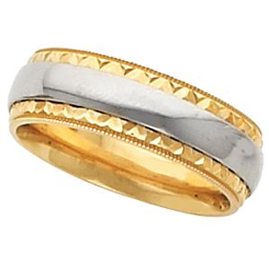 6 mm Comfort-Fit Etched Band w/ Milgrain Edge