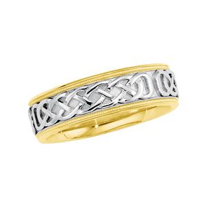 7mm Celtic-Inspired Two-Tone Band