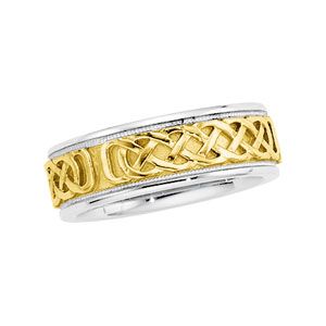 7mm Celtic-Inspired Two-Tone Band