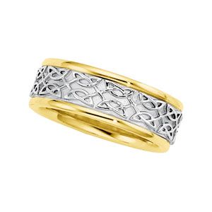 7mm Celtic-Insipired Two-Tone Band