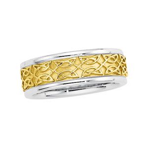 7mm Celtic-Inspired Two-Tone Band