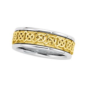 7mm Celtic-Inspired Two-Tone Band